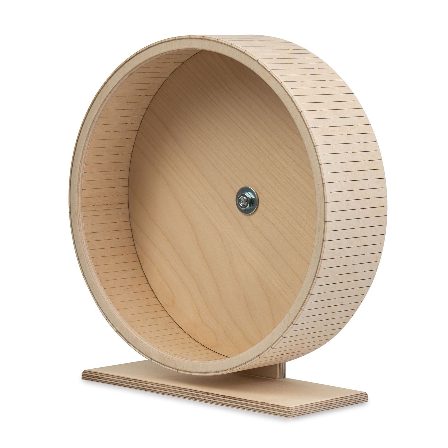 Roue de course pour hamsters sur support autoportant avec jante de protection en aluminium