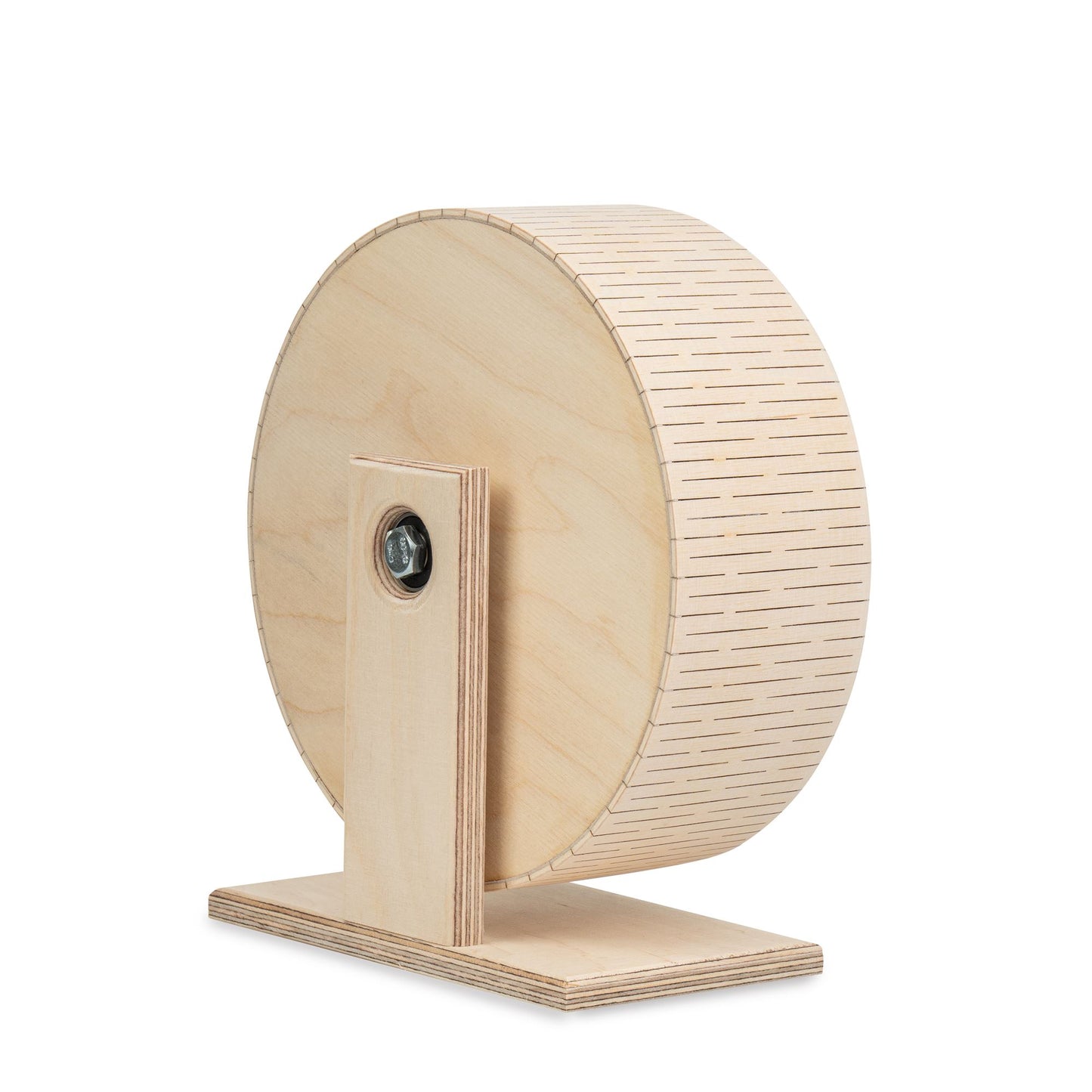 Roue de course pour hamsters sur support autoportant avec jante de protection en aluminium