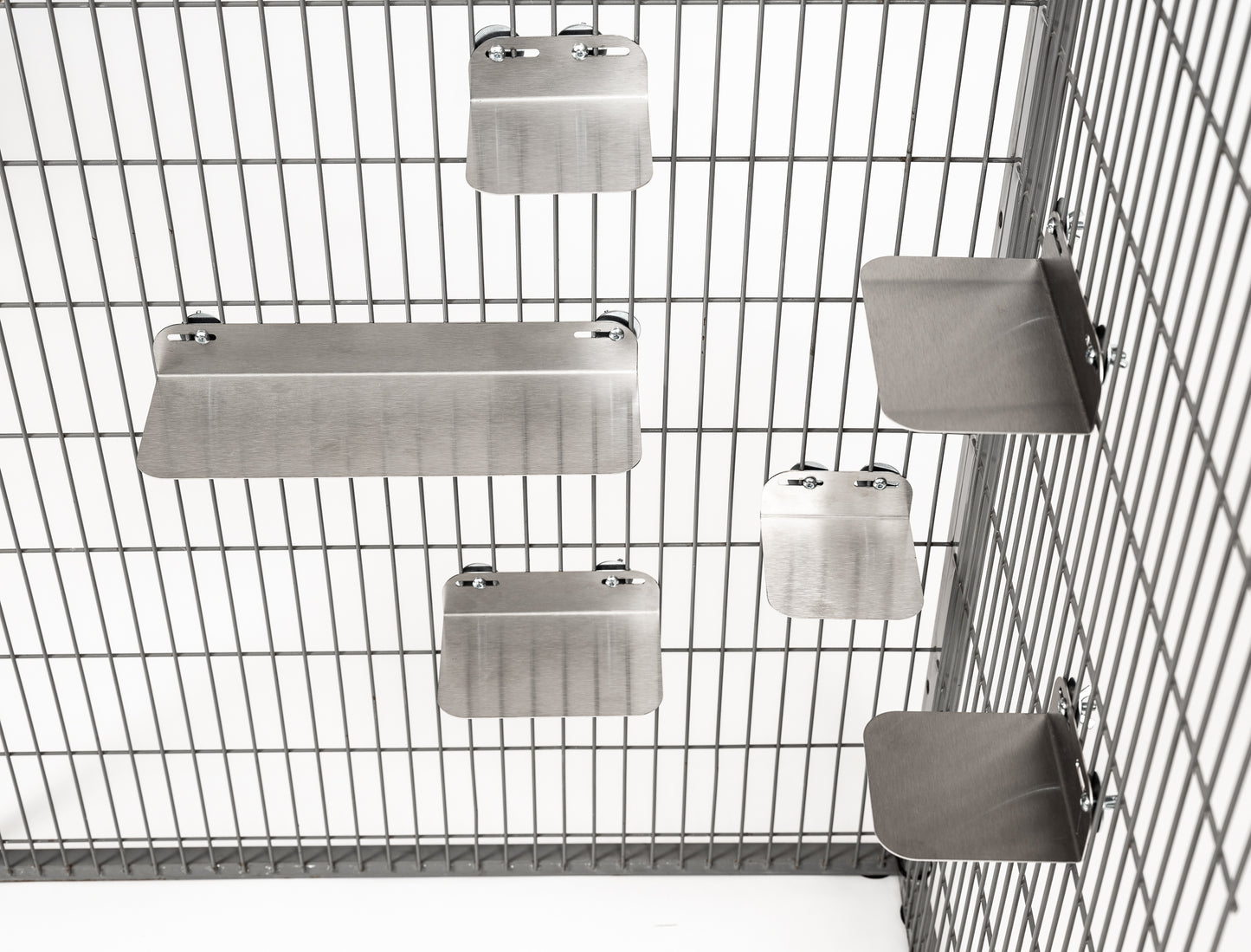 Durable Stainless Steel Shelves for Small Pets Set 6pcs