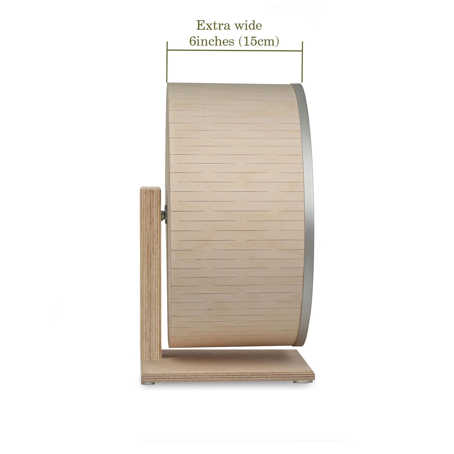 Extra-Wide Running Wheel for Tortoises and Small Pets 35 cm Diameter, 15 cm Wide, Silent Wooden Exercise Wheel with Stable Standing Base