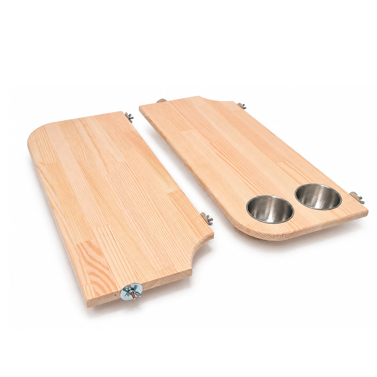 AMIDA Craft Extra Large Chinchilla Shelves with Stainless Steel Bowls