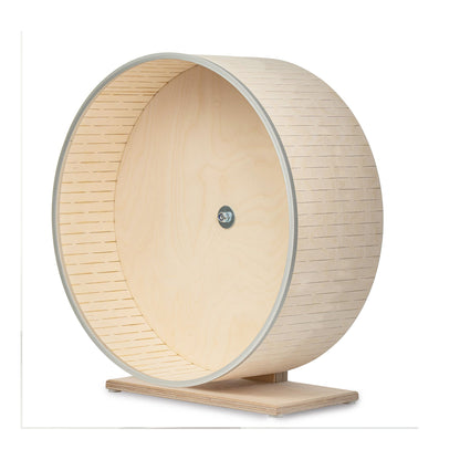 Extra-Wide Running Wheel for Tortoises and Small Pets 35 cm Diameter, 15 cm Wide, Silent Wooden Exercise Wheel with Stable Standing Base